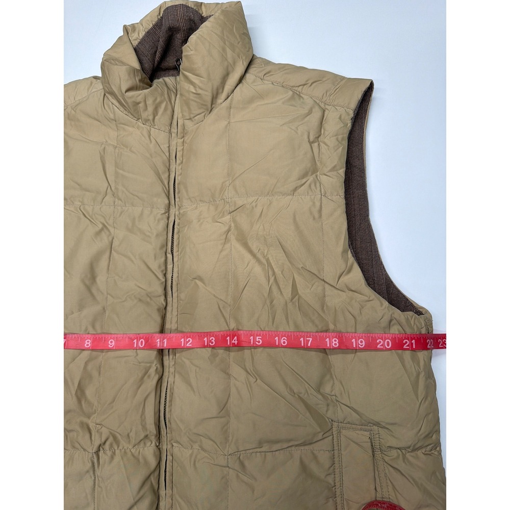 Eddie Bauer Mens Reversible Puffer Vest Size M Brown Tan Quilted Full Zip - Picture 9 of 10